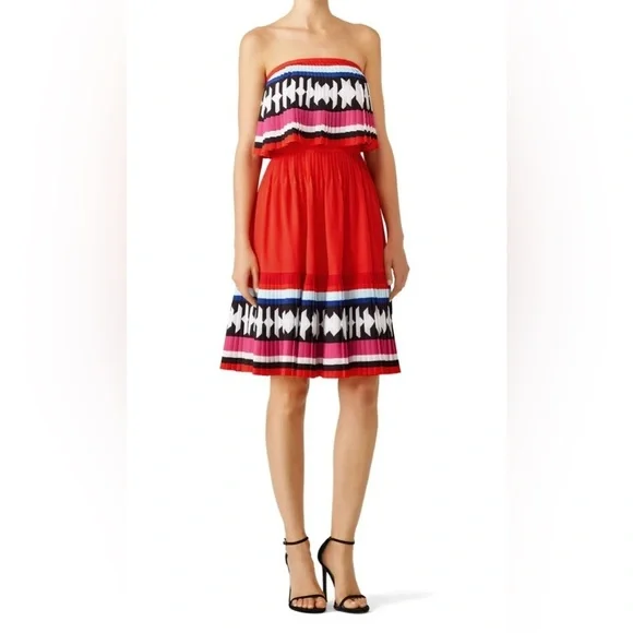 Kate Spade|Colorful boho strapless pleated dress, size 6•••Artsy, bold style🫶🏻 - Picture 3 of 16
